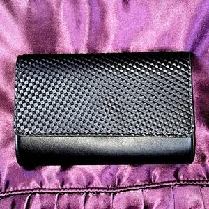 Neiman Marcus Vintage Black Leather Clutch Gothcore Bag Purse Studded Grunge Emo
